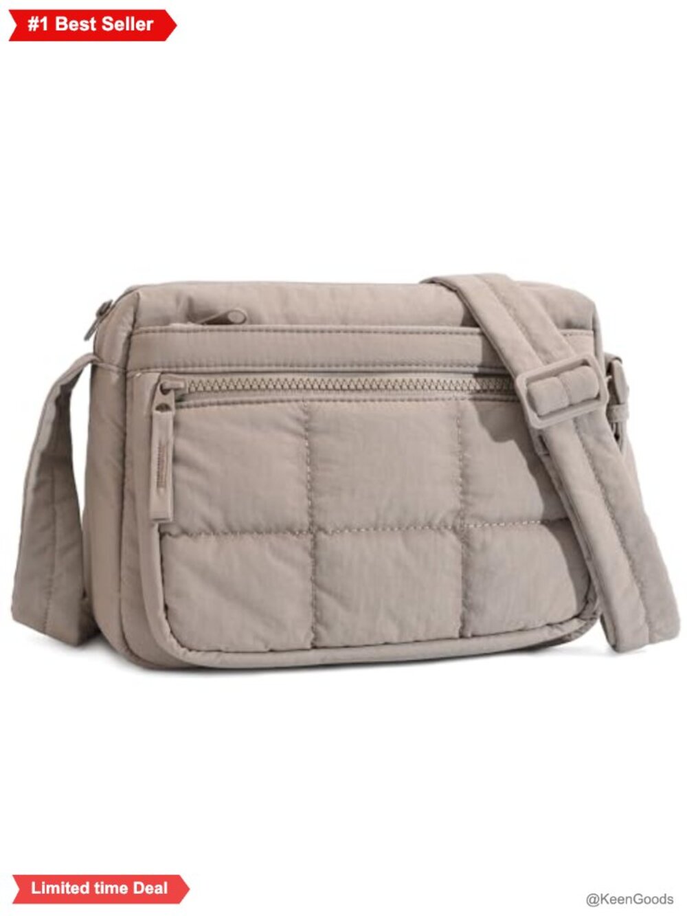 Quilted Nylon Crossbody Bag Lightweight Water Resistant Travel Purse